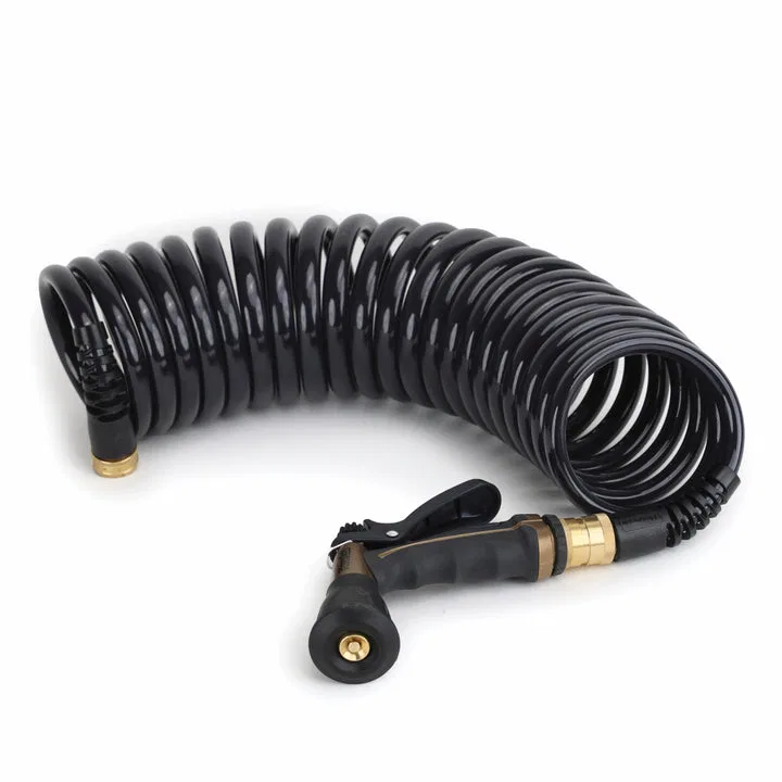 CPP2501K – HOSECOIL Boat Washdown Hose, Coiled Type Heavy Duty 25 Foot Hose Length 1/2 Inch Inner Diameter 3/4 Inch G...